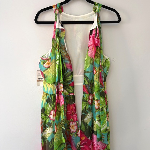 NWT Nine West Tropical Floral Halter Maxi Dress Womens Size 12 - Picture 8 of 12